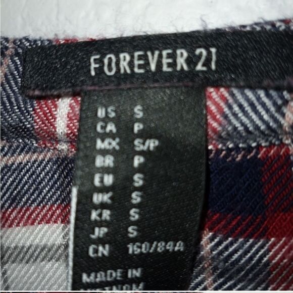 FOREVER 21 HI-LO FLANNEL BLOUSE SZ. S EUC - Picture 4 of 4